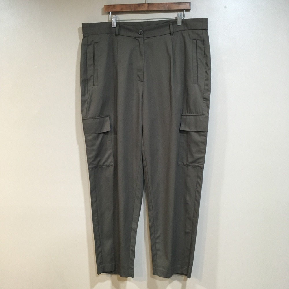 Old Navy Extra High-Rise Cargo Pants Womens XL Olive Green Utility Military Army